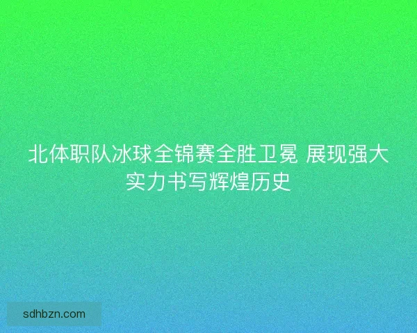 北体职队冰球全锦赛全胜卫冕 展现强大实力书写辉煌历史