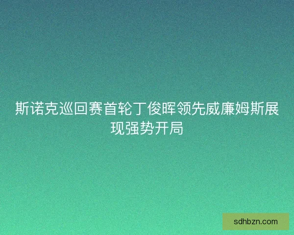 斯诺克巡回赛首轮丁俊晖领先威廉姆斯展现强势开局