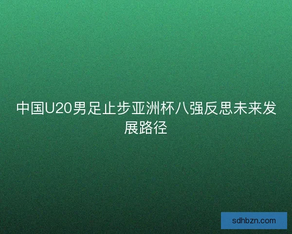 中国U20男足止步亚洲杯八强反思未来发展路径