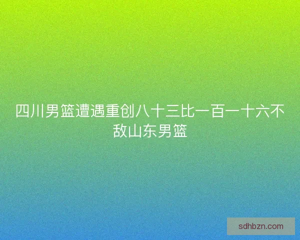 四川男篮遭遇重创八十三比一百一十六不敌山东男篮